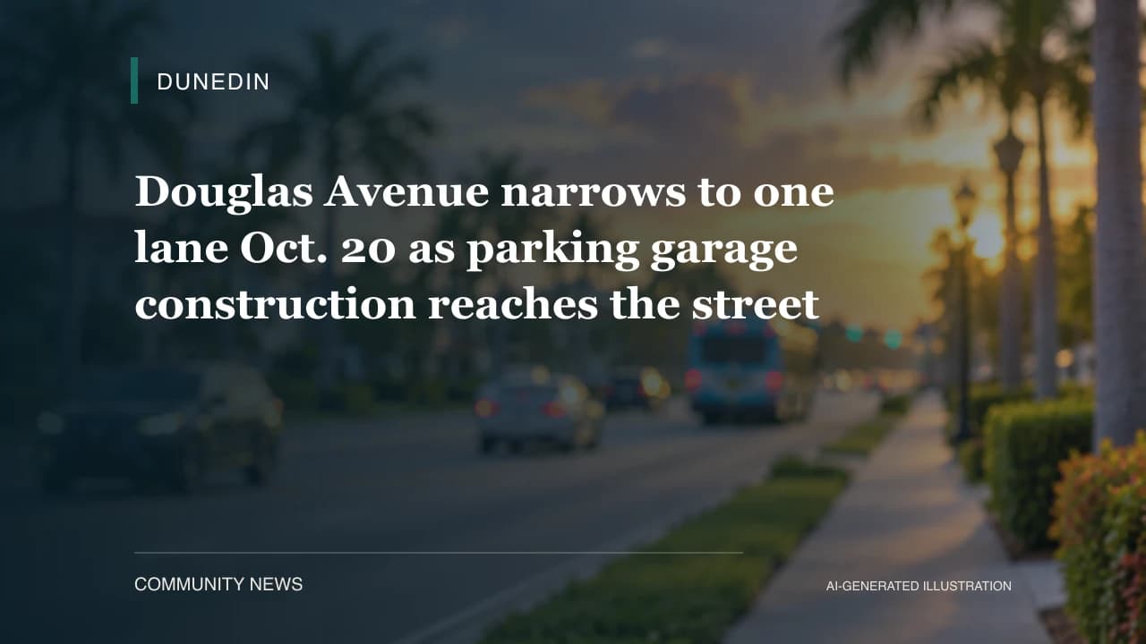 Douglas Avenue narrows to one lane Oct. 20 as parking garage construction reaches the street